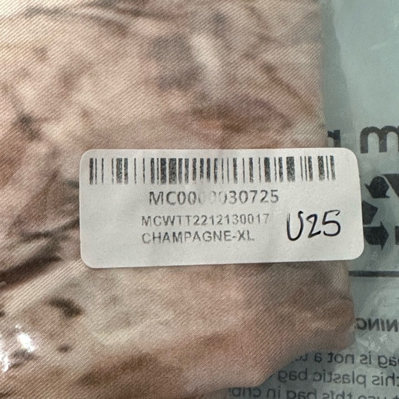 MIcas Women's Gold Woven Crop Top w/High Waisted Marble Print Straight Leg Pant - Picture 9 of 10